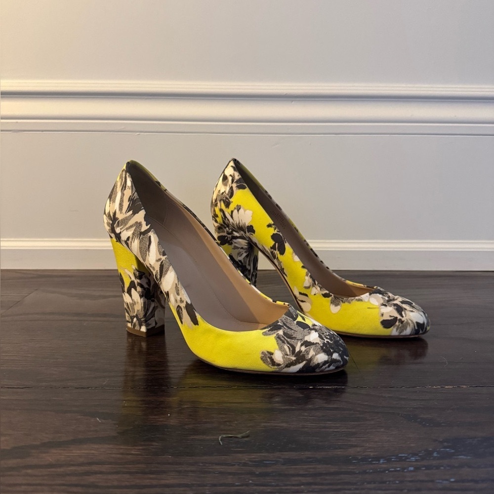 J Crew D’Orsay Floral Lemon 🍋 Floral Pumps